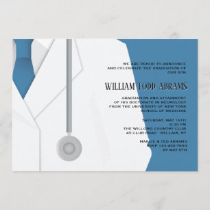 Lab Coat and Tie Graduation Invitation