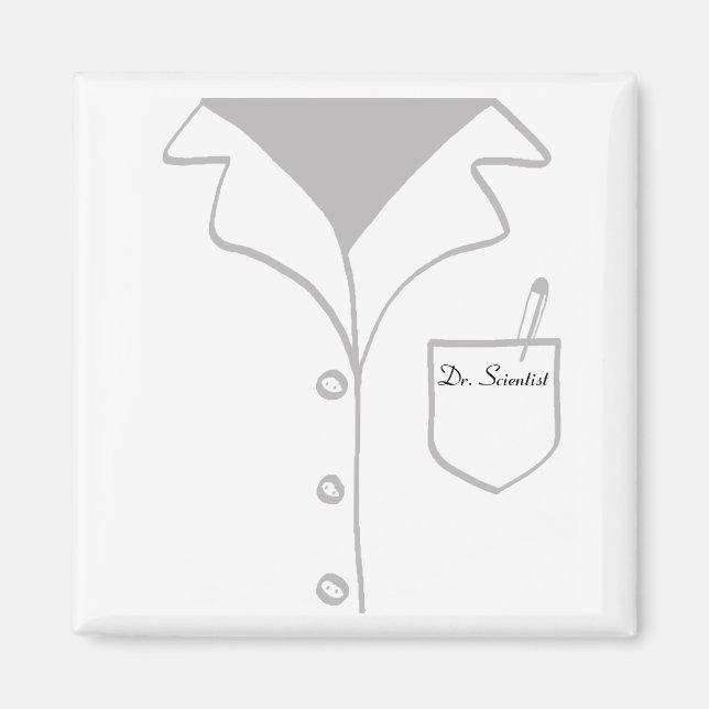 Lab coat magnet - fully customizable! (Front)