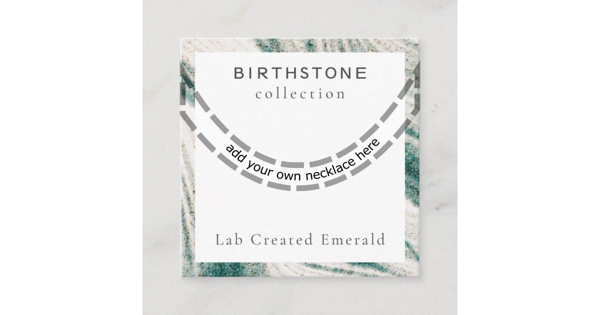 Lab Created Emerald Necklace Packaging Card Zazzle