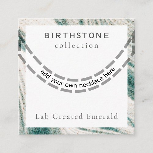Lab Created Emerald Necklace Packaging Card