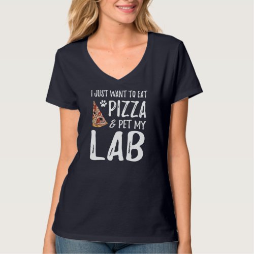 Lab Dog Lover Pizza Labrador Dog Mom Gift T_Shirt