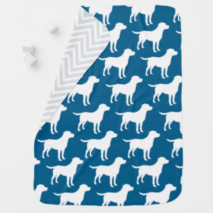 Lab Dog Puppy Baby Shower Silhouette Blanket