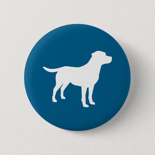 Lab Dog Puppy Baby Shower Silhouette Button (Front)