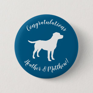Lab Dog Puppy Baby Shower Silhouette Button