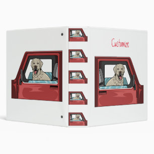 Lab Dog Riding Shotgun Thunder_Cove 3 Ring Binder
