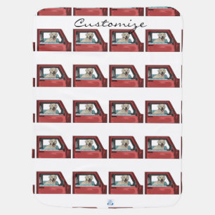 Lab Dog Riding Shotgun Thunder_Cove Baby Blanket