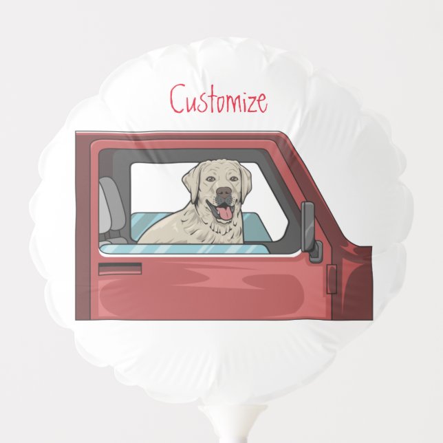 Lab Dog Riding Shotgun Thunder_Cove Balloon (Front)