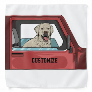 Lab Dog Riding Shotgun Thunder_Cove Bandana