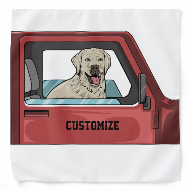 Lab Dog Riding Shotgun Thunder_Cove Bandana (Front)