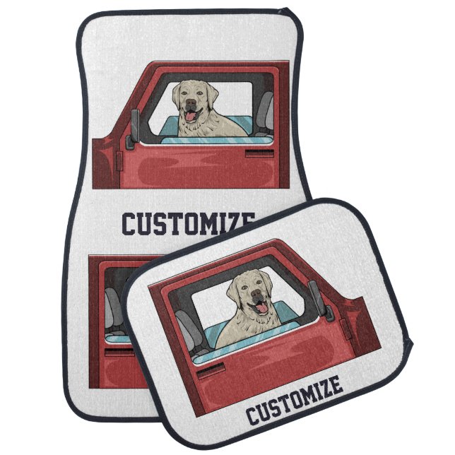 Lab Dog Riding Shotgun Thunder_Cove Car Floor Mat (Set)