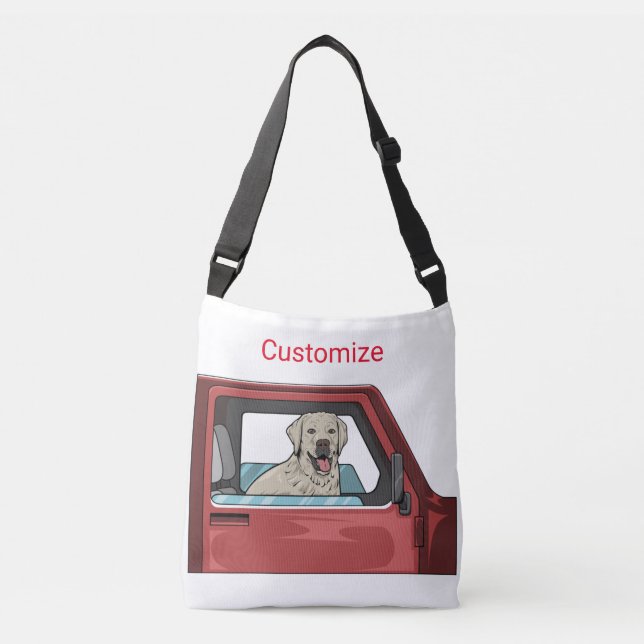 Lab Dog Riding Shotgun Thunder_Cove Crossbody Bag (Front)