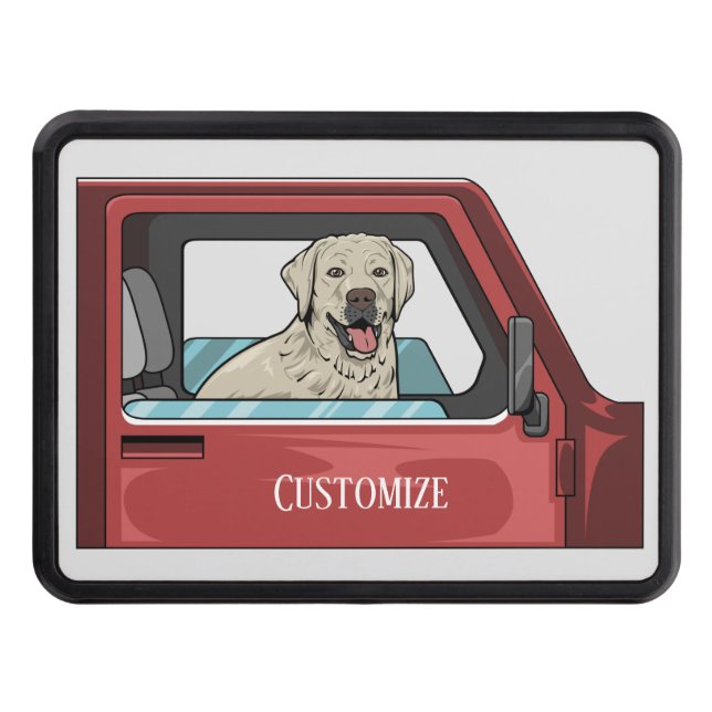 Lab Dog Riding Shotgun Thunder_Cove Hitch Cover (Front)