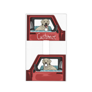 Lab Dog Riding Shotgun Thunder_Cove Light Switch Cover