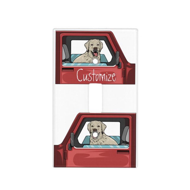 Lab Dog Riding Shotgun Thunder_Cove Light Switch Cover (Front)