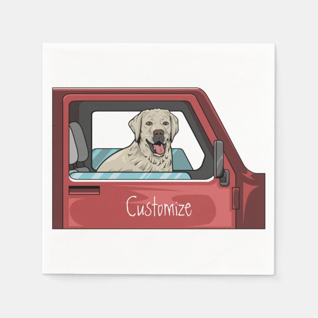 Lab Dog Riding Shotgun Thunder_Cove Napkins (Front)