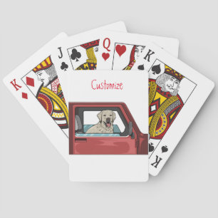 Lab Dog Riding Shotgun Thunder_Cove Poker Cards