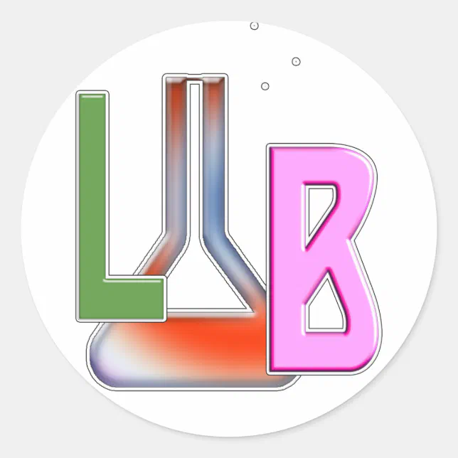 LAB FLASK LOGO LABORATORY CLASSIC ROUND STICKER | Zazzle