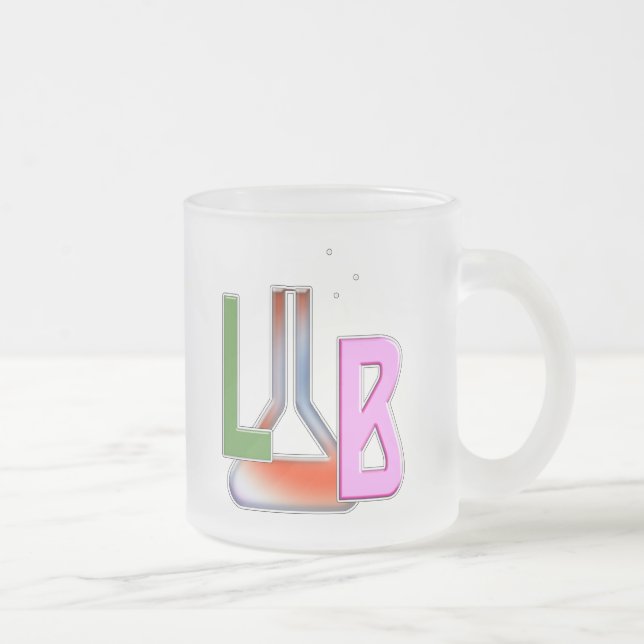 LAB FLASK LOGO LABORATORY FROSTED GLASS COFFEE MUG (Right)