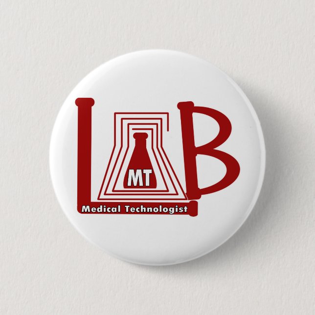 LAB FLASK LOGO MT - MEDICAL TECHNOLOGIST BUTTON (Front)