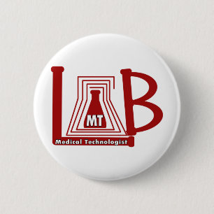LAB FLASK LOGO MT - MEDICAL TECHNOLOGIST BUTTON
