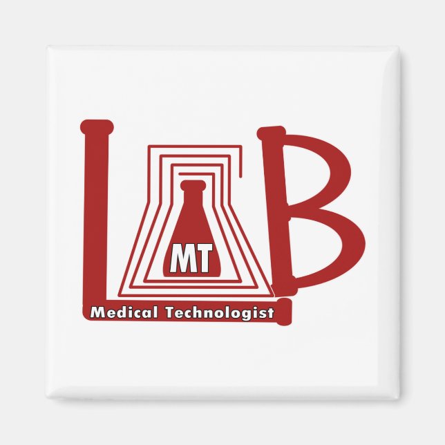 LAB FLASK LOGO MT - MEDICAL TECHNOLOGIST MAGNET (Front)
