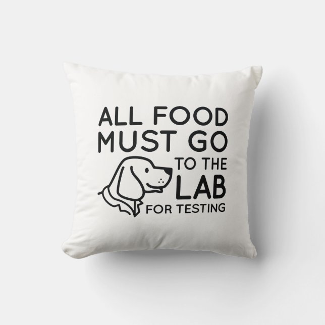 Lab For Testing Throw Pillow (Front)