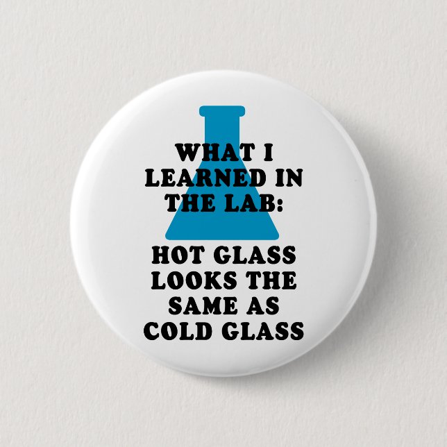 Lab Glass Pinback Button (Front)