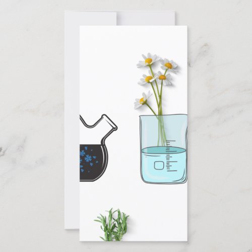 Lab Glassware and Flowers 2022 Thank You Card