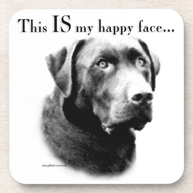 Lab Happy Face Beverage Coaster (Front)