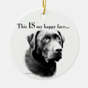 Lab Happy Face Ceramic Ornament