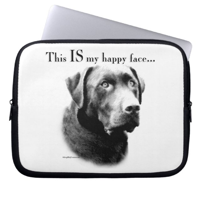 Lab Happy Face Laptop Sleeve (Front)