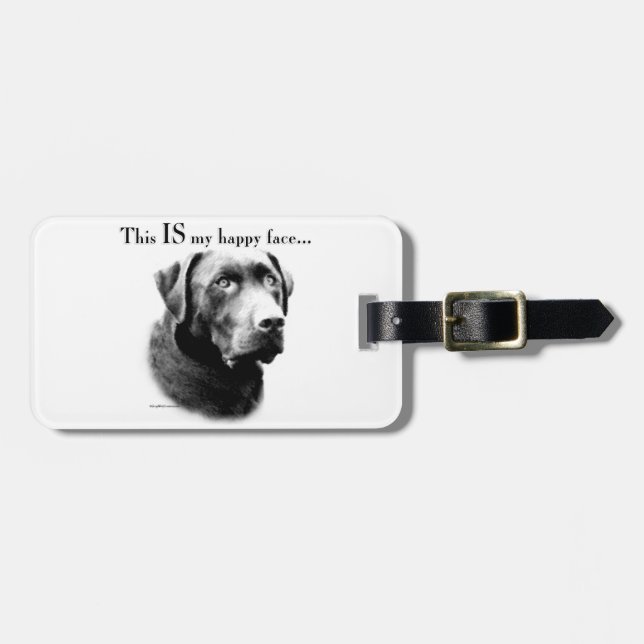 Lab Happy Face Luggage Tag (Front Horizontal)