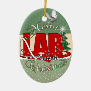 LAB HEMATOLOGY CHRISTMAS CERAMIC ORNAMENT