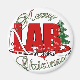 LAB HEMATOLOGY CHRISTMAS MAGNET