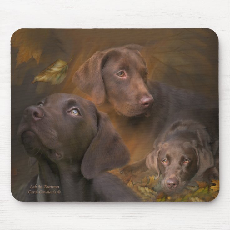Lab In Autumn Mousepad | Zazzle