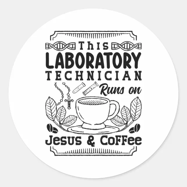 Lab Laboratory Technician Chemist Lab Tech Classic Round Sticker | Zazzle