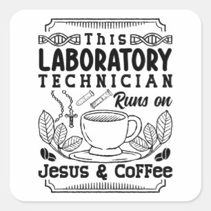 Lab Laboratory Technician Chemist Lab Tech Square Sticker