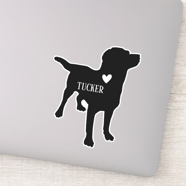 Lab Labrador  Breed Silhouette Custom Name Sticker (Detail)