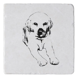 Lab lick coaster, merry neat trivet