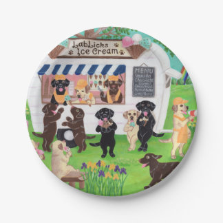 Lab Licks Ice Cream Labradors Paper Plates
