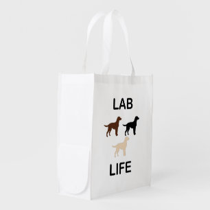 lab life all colors silhouettes grocery bag