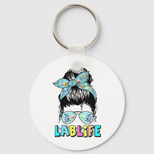 Lab Life Messy Bun Lab Week 2025 Medical Lab Scien Keychain
