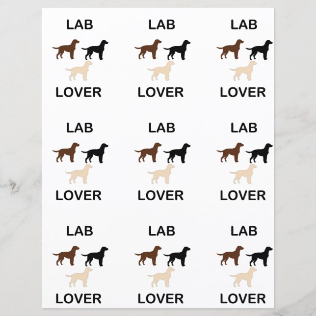 Lab Lover all colors silhouettes (Front)