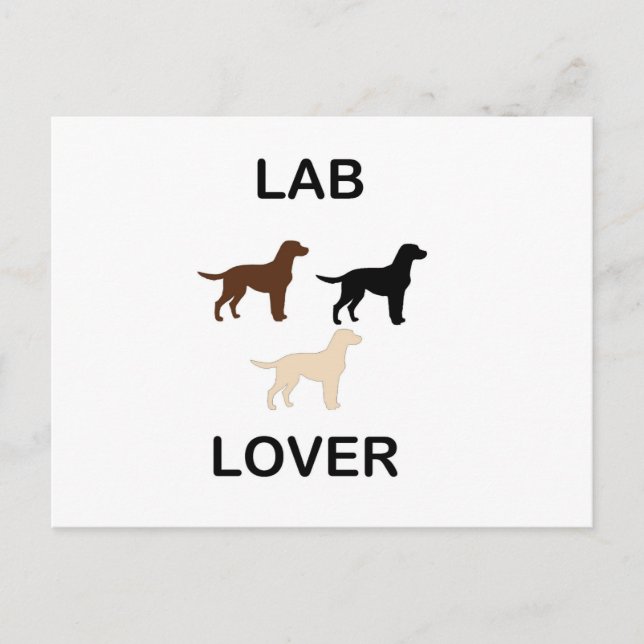 Lab Lover all colors silhouettes Holiday Postcard (Front)