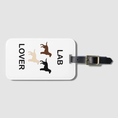 Lab Lover all colors silhouettes Luggage Tag