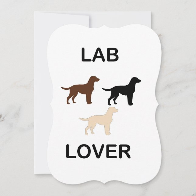 Lab Lover all colors silhouettes Note Card (Front)