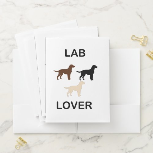 Lab Lover all colors silhouettes Pocket Folder