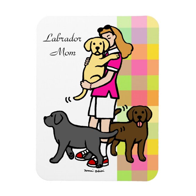 Lab Mom in the Pink Shirt 1 Magnet (Vertical)