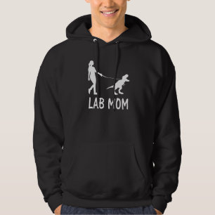 Lab Mom Labrador Retriever Mama Dog Dinosaur Women Hoodie