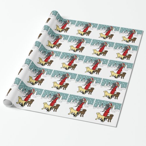 Lab Mom Santa Christmas Wrapping Paper